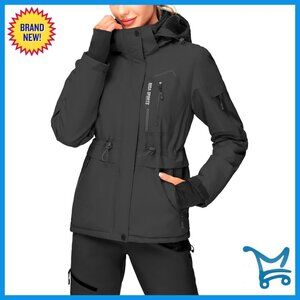 Waterproof Ski Jacket Women Warm Windproof Snowboard Coat Fleece Lined